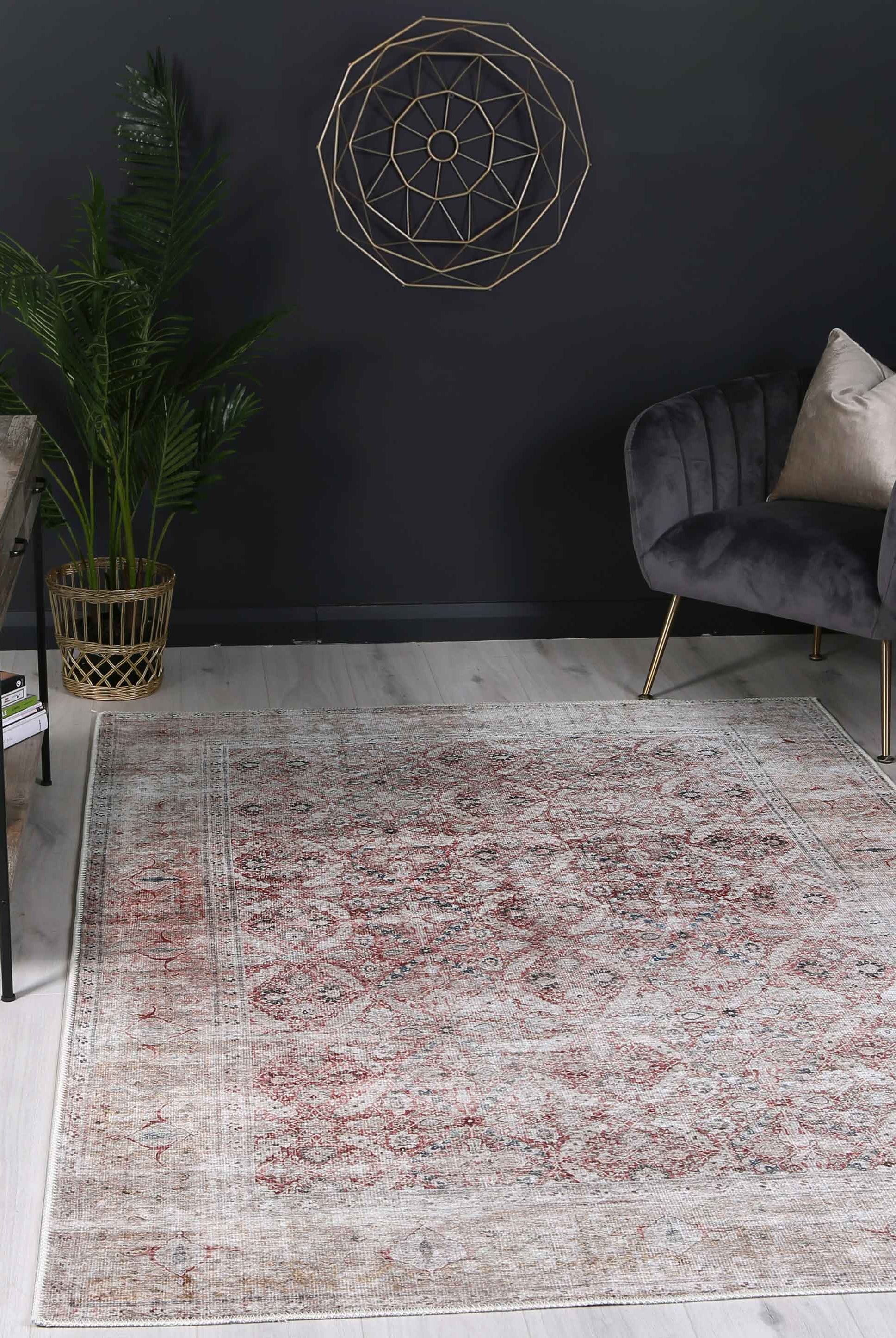 Distressed Vintage Levent Area Rug in room