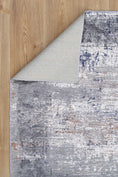 Load image into Gallery viewer, Abstract Border Echo Blue Grey Rug, Folded
