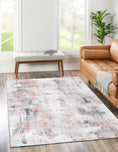 Load image into Gallery viewer, Abstract Celine Blush Rug on floor
