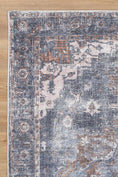 Load image into Gallery viewer, Distressed Vintage Cezanne Rabbit Gray Inca Gold Area Rug side
