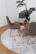 Load image into Gallery viewer, Abstract Evalina Grey Round Rug On Front
