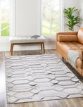 Load image into Gallery viewer, Maxine Lattice Pastel Rug in Living Room
