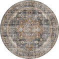 Load image into Gallery viewer, Distressed Vintage Cezanne Rabbit Gray Inca Gold Round Rug main
