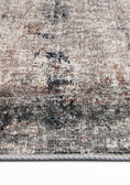 Load image into Gallery viewer, Abstract Border Echo Blu-Grey Runner, On floor
